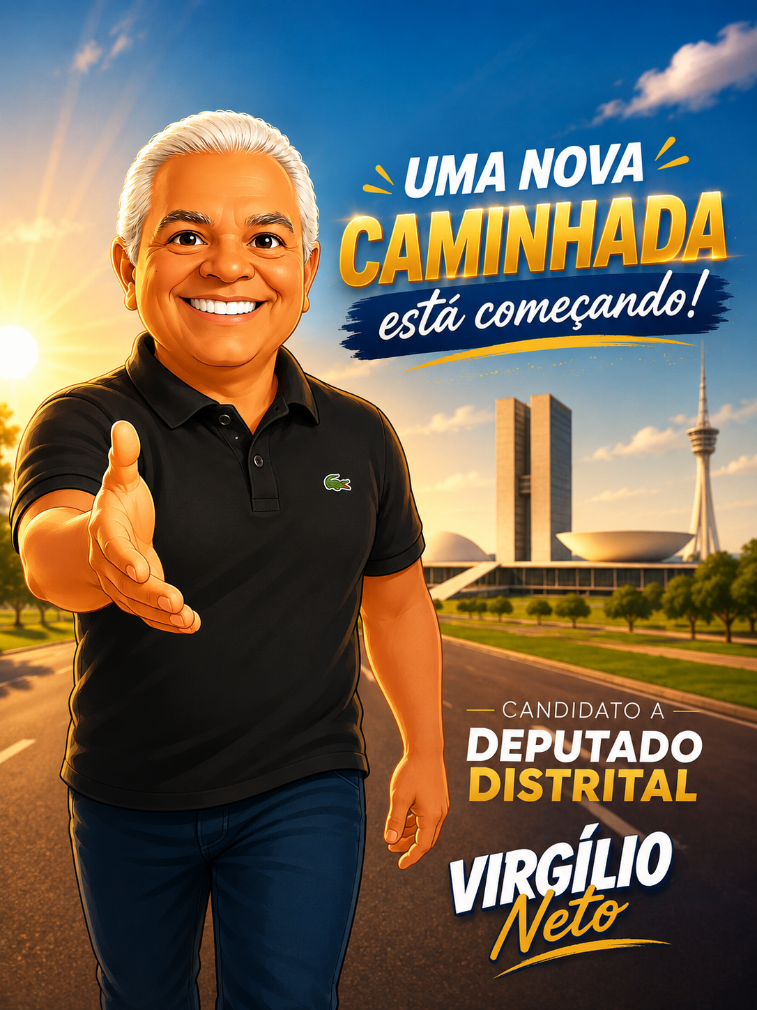 Peça de campanha: uma nova caminhada está começando — Virgílio Neto, candidato a Deputado Distrital